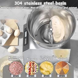 Deegkneder Machine - Deegmixer Elektrisch - Brood Deeg Maken - 5kg Capaciteit - 12 kg - Zilver — thumbnail 2