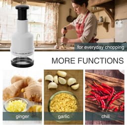 Keuken Chopper - Znijgereedschap Voedsel - Snelle Maaltijdbereiding - Intelligent Tijdmanagement - 235 cm Hoog - Zwart en wit — thumbnail 5