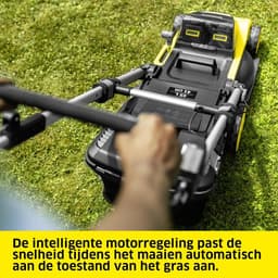 Accu grasmaaier - Draadloze maaier - Gazon onderhoud - Intelligente motorregeling - 41 cm maaibreedte - Geel — thumbnail 5
