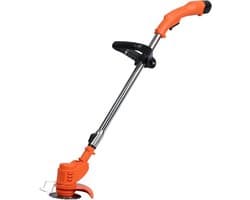 Electric Grass Trimmer, Wireless, Telescopic Stem and Trimmer, Rechargeable Lawn Mower, Three Types of Blades, 2 Batteries (12 V 2.0 Ah), 1 Charger Orange