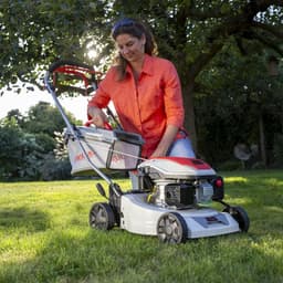 Benzine Grasmaaier - Tuinmaaier Motor - Gazon Onderhoud - Krachtige 4-takt Motor - 42 cm Snijdbreedte - Grijs — thumbnail 3
