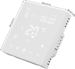 Slimme WiFi Thermostaat - Temperatuurregelaar Digitaal - Thuisverwarming Instellen - Touchscreen LCD Display - 86x86x40mm - Wit — thumbnail 5