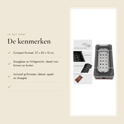 Dailygoods- Houtskoolgrill Draagbaar - Mini BBQ voor Thuis - Yakiniku/Spiesjes - Compact - Gelijkmatige Warmteverdeling - Hoogwaardige Materialen - Barbecue — thumbnail 3