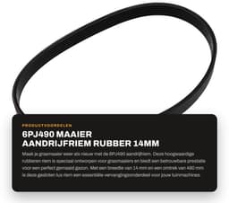 Dailygoods- Aandrijfriem Rubber 14mm Breedte - Gesloten Lus - 490mm Omtrek - Compatibel met Qualcast M2E1032M/M2E1232M - Duurzaam - Slijtvast - Grasmaaierriem — thumbnail 5