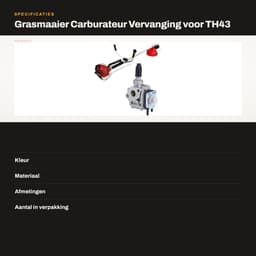 Dailygoods- Carburateur Vervanging TH43/TH48 - Carburateur - Grasmaaier Accessoires - Tuingereedschap - Betrouwbaar voor Langdurig Gebruik - Professionele Productie - Grasmaaieronderdeel — thumbnail 3