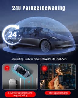 TIM® Dashcam Voor en Achter - Dashcamera - Parkeermonitor - Nachtzicht - Zwart - 6cm x 12cm x 7cm — thumbnail 3