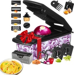 Keuken Hakker - Groente Snijder - Maaltijd Voorbereiding - 18-in-1 Functies - 334 cm Lengte - Zwart — thumbnail 1