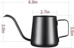 QTTVBTNA - Cafetière - Slow Coffee Ketel - Schenkketel met Zwanenhals Uitloop - Koffie en Theekan -Nauwkeurig Schenken voor Filterkoffie en Camping-340 ml — thumbnail 2