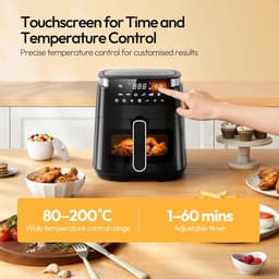 Heteluchtfriteuse XXL - Airfryer Oven - Gezond Koken - Kijkvenster met Verlichting - 5.5 Liter - Zwart — thumbnail 3
