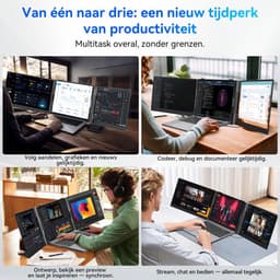 Blackview DCM6 Pro Ultradunne Portable Monitor - 14 inch IPS, 1080p FHD - Laptopscherm: 13-17.3" - Grijs — thumbnail 3