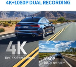 4K Dashcam met GPS, WiFi & 24u Parkeermodus – Voor- en Achtercamera – Sony Sensor – Nachtzicht – Loop Recording – Zwart — thumbnail 5