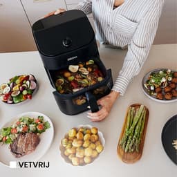 Heteluchtfriteuse - Airfryer - Gezond Koken - Snelle Opwarming - 6.5 Liter - Zwart — thumbnail 3