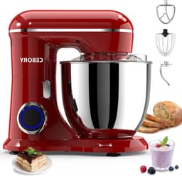 Keukenmixer - Standmixer Deegmixer - Bakken en Koken - 10 Snelheden - 6.5 Quarts - Rood — thumbnail 1