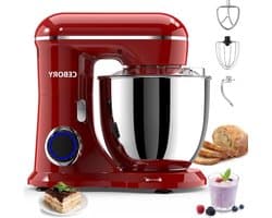 Keukenmixer - Standmixer Deegmixer - Bakken en Koken - 10 Snelheden - 6.5 Quarts - Rood