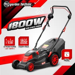 Elektrische grasmaaier - Snoer maaier - Gazon onderhoud - Krachtige 1800W motor - 42 cm werkbreedte - Wit — thumbnail 2