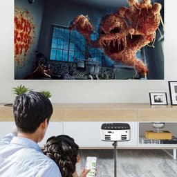 aladdien - Projector - Mini - HD 1080P - Home Cinema - Portable - Outdoor - Wifi - LED Lights - Adapter - Smartphone Tablet Laptop TV Stick - Zwart ... — thumbnail 2