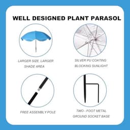 3e Verstelbare Plantenparasol, Grote waterdichte Tuinparasols Duurzaam Buitenzonwering voor Potplanten Bloemen Groenten — thumbnail 4