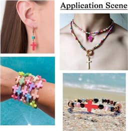225 stuks dikke acryl kruiskralen in diverse kleuren voor Pasen, ideaal voor het maken van DIY sieraden en creatieve knutselprojecten — thumbnail 4