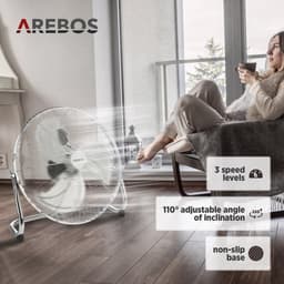 AREBOS Vloerventilator 18" Blazer Ventilator 120W 50Hz Zilver Chroom Ventilator — thumbnail 5