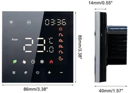 Slimme Thermostaat Temperatuurregeling met Touchscreen – Wifi Thermostaat met App Bediening & Programmeerbare Instellingen – LCD Touchscreen Thermostaat Zwart | Eenvoudige Opbouwmontage & Energiezuinig — thumbnail 5