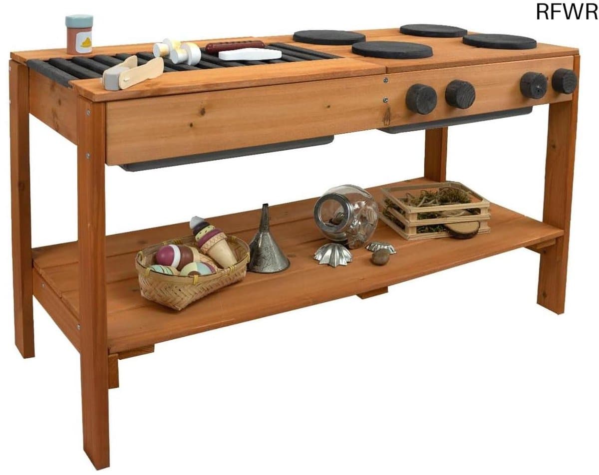 RFWR® Modderkeuken voor kinderen - Buitenkeuken met grill en opbergruimte — afbeelding 1