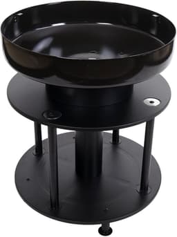 Vuurschaal met grill MCW-K95, vuurplaats-grill BBQ, grillplaat plank, staal roestvrij staal email Ø 56cm zwart — thumbnail 2