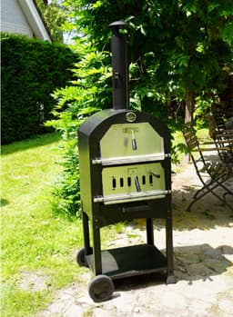 HEAT Pizzaoven Ovnhus - Houtgestookte Pizzaoven - Met Barbecue Grill - Makkelijk te Verplaatsen - 50x36x160 cm — thumbnail 2