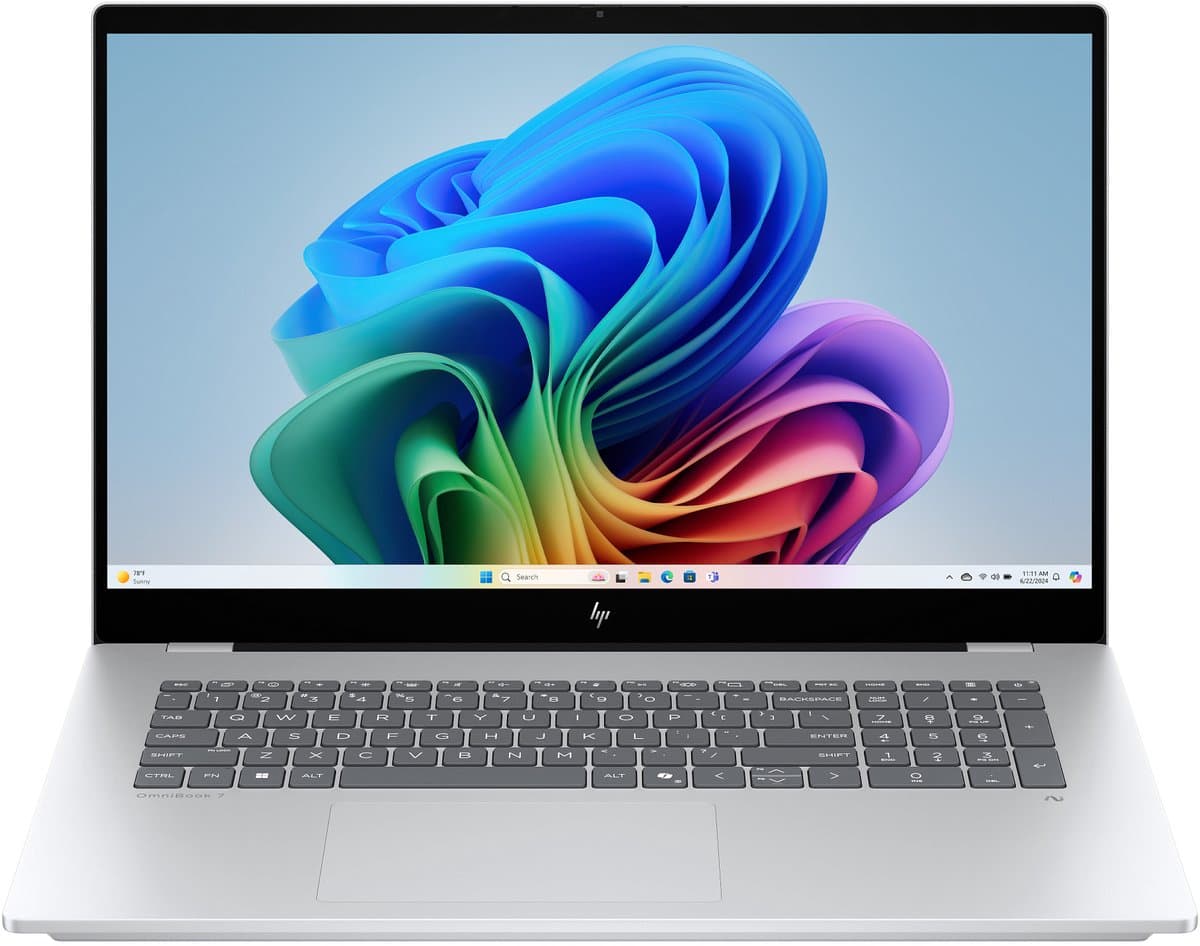 "HP OmniBook 7 NGAI 17-dc0050nd Copilot+ PC Intel Core Ultra 5 226V Laptop 43,9 cm (17.3"") Touchscreen Full HD 16 GB LPDDR5x-SDRAM 512 GB SSD Wi-Fi 7 (802.11be) Windows 11 Home Zilver" — afbeelding 1