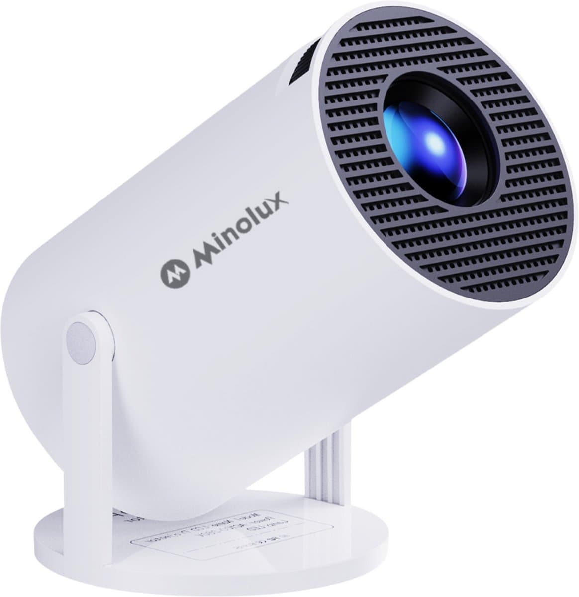 Minolux® Mini Beamer-NEW model 2026 – Smart Projector met Netflix, YouTube, Disney+, Appstore. – WiFi, Bluetooth, Screen Mirroring – Home Cinema - 4k - Beamer - Inclusief Hdmi kabel & speaker - IOS & Android - Wit — afbeelding 1