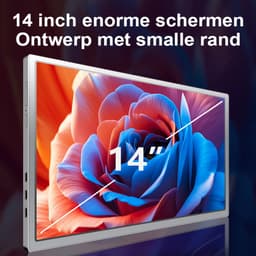 Virello® Portable Monitor Pro 2025 - 2x Full‑HD IPS 14″ scherm - Voor Laptops van 14" t/m 17.3" - Laptopscherm uitbreider - USB-C/USB-A & HDMI - Inclusief Hoes & Kabels - Zwart - 2 jaar garantie — thumbnail 3