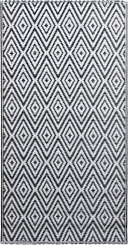 vidaXL - Buitenkleed - ARAKIL - 120x180 - cm - PP - wit - en - zwart — thumbnail 1