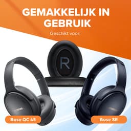 Vervangende oorkussens voor Bose QuietComfort 45 / QC45 / QuietComfort SE - Oorkussens voor koptelefoon - Ear pads headphones - Zwart — thumbnail 4