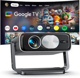 Beamer [Google TV Stick], 3000ANSI projector, 4K thuisbioscoop met Netflix, auto-lensafdekking, autofocus en 6D trapeziumcorrectie, Full HD 1080P, WiFi 6, daglichtprojector met app voor buiten — thumbnail 1