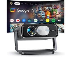 Beamer [Google TV Stick], 3000ANSI projector, 4K thuisbioscoop met Netflix, auto-lensafdekking, autofocus en 6D trapeziumcorrectie, Full HD 1080P, WiFi 6, daglichtprojector met app voor buiten