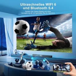 Mini Beamer Android 14.0 - 1280 x 720 Resolutie - 4K Ondersteuning - Wifi 6 Bluetooth 5.4 - Draagbaar Mobiele Projector — thumbnail 5
