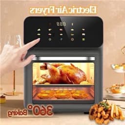 Heteluchtfriteuse – Airfryer - Airfryer Oven - 12L - 1350W - LED Touchscreen - Olievrije Heteluchtfriteuse - Multifunctioneel Convectoroven - Kijkvenster - Grote Capaciteit - Zwart — thumbnail 5