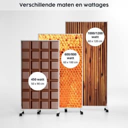 Vrijstaande Beeldverwarming - 1200 Watt Vlammenmotief - 18-29 m² Verwarmingsbereik - Elektrisch - Binnen - Mobiele Infraroodverwarming — thumbnail 1