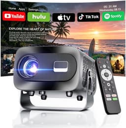 Mini Beamer 1000 ANSI Lumen - Full HD 1920 x 1080 Resolutie - LED Technologie - Wifi En Bluetooth - Draagbare Projector Voor Thuisbioscoop En Gaming — thumbnail 1