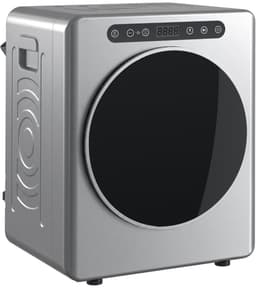 5 kg luchtafvoerdroger – Mini wasdroger met RVS trommel – frontlader voor kleine ruimtes – 49 x 43 x 61 cm – zilver — thumbnail 2