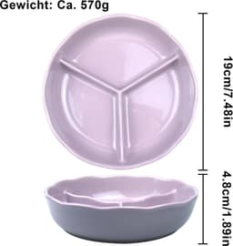 Lunchplaten, Verdeelde Keramische Dinerplaat - Lichtpaars - Magnetron- en Vaatwasserbestendig - ShopVlot — thumbnail 4
