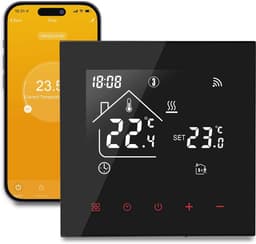 Slimme programmeerbare wifi-thermostaat voor ketelverwarming touchscreen zwart met Tuya APP & Smart Life - Beok TDR89B-WIFI-WPB — thumbnail 5