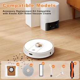 18-delige veegrobot-accessoires, Geschikt voor Xiaomi Robot Vacuum X20+/X20 Plus robotstofzuiger, 1 hoofdborstel, 4 stofzakken, 4 zijborstels, 4 filters, 4 reinigingsdoeken en 1 reinigingsborstel — thumbnail 4