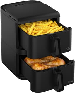 Heinner Dubbele Airfryer 10 L – Heteluchtfriteuse 2 Manden – 10 Programma’s – Smart & Dual Cooking – 2500 W – Digitale Bediening – Zwart — thumbnail 1