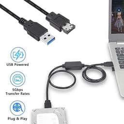 USB naar eSATA converterkabel 5 Gbit/s - 1m voor HDD/SSD/ODD laptops — thumbnail 2