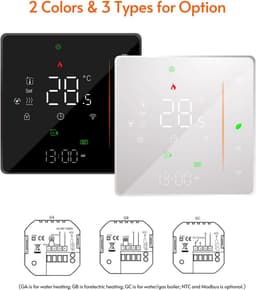 SnelShoppen - Slimme Thermostaat met WiFi, Temperatuurcontroller, Weekprogrammeerbaar, Touch Control/Mobiele App/Stembesturing, Geschikt voor Water/Ga — thumbnail 2