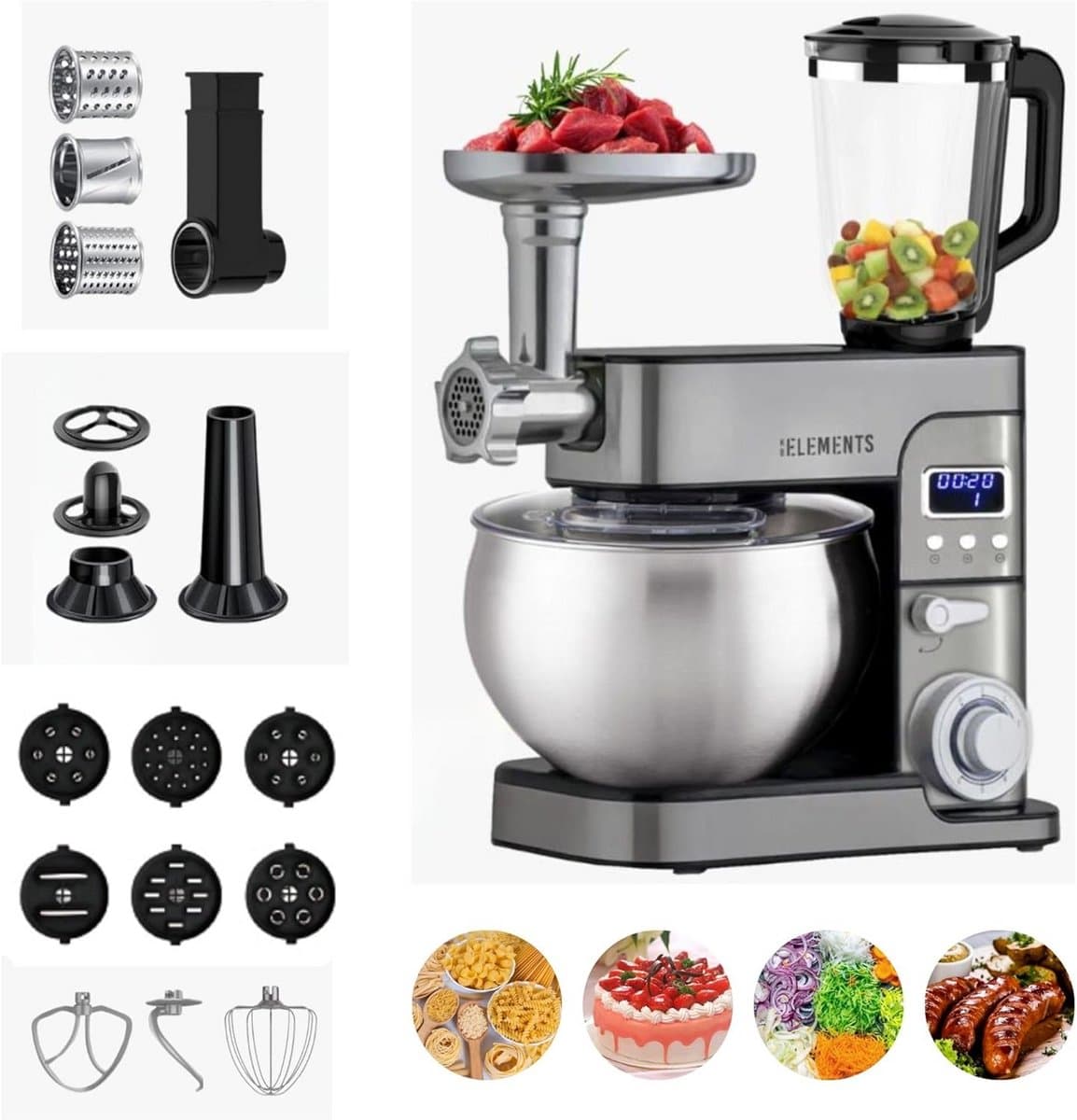 Krachtige 3-in-1 Keukenmachine met 2500W, 8,5L Kom, Vleesmolen en 7L Blender — afbeelding 1