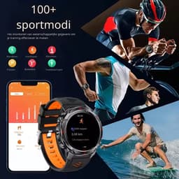 DrPhone ChronaX Titan GPS Smartwatch – Bluetooth Bellen – Waterdicht – Hartslag/Slaap/Bloedzuurstof metingen – 1.46' HD – Heren Dames - Led licht - Nederlands App + Horloge taal – Zilver — thumbnail 3