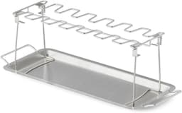 Kippenvleugelhouder – bbq accesoires – kiphouder Oven – Inclusief Opvangbakje – inklapbaar – RVS — thumbnail 1