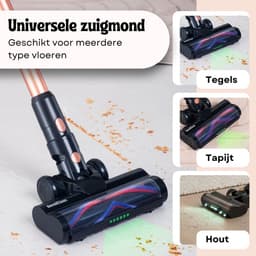 BambiClean Steelstofzuiger met extra Accu - Draadloos Zonder Zak - 30kPa Zuigkracht - LED Vuildetectie - Snoerloze Stofzuiger op Accu — thumbnail 4