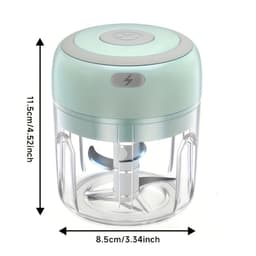 Mini keukenmachine 250 ml, vleesmolen, kleine keukenmachine met 3 roestvrijstalen messen, elektrische hakmolen, Geschikt voor vlees, groenten en fruit. — thumbnail 4